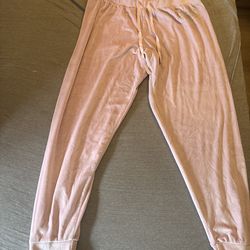 Juicy Couture pink velour joggers Y2K size L (Rhinestone Logo)