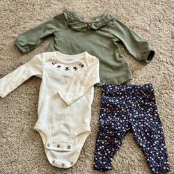 Baby Girl Carters Clothing Set Size 3 Months