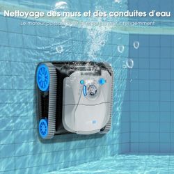 NIXBOT QP5 Robotic Pool Cleaner, Cordless Pool Vacuum for Inground Pools, Dual-Motor Turbine System, Robotic Pool Vacuum for Above Ground Pools with W
