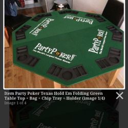 Party Poker Folding Table Top Playing Cover/New
