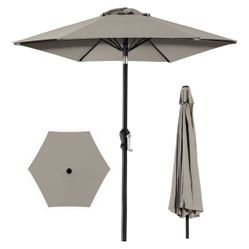 🌴☀️ Brand New 10-Foot Patio Umbrella with Crank Lift & Push-Button Tilt – Beige/Tan Outdoor Market Umbrella – $45 Firm ☀️🌴  📍 Pickup: S. Durango & 