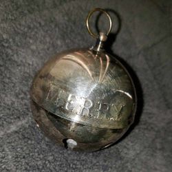 VINTAGE STERLING COLLECTABLES WALLACE SILVER SLEIGH BELL SILVERPLATE MERRY CHRISTMAS 1973 ORNAMENT