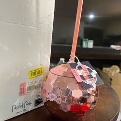 Pink disco drink cup NWT