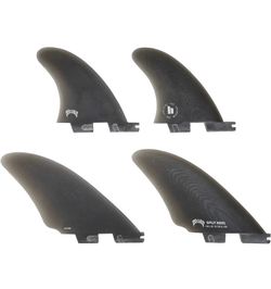 FCS II MATT BIOLOS SPLIT KEEL QUAD SURFBOARD FINS - GREAT SHAPE!!