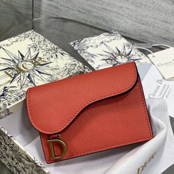 Dior Red Wallet With Box New 