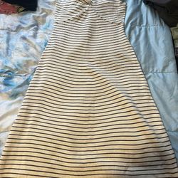Tan And Black Striped Dress