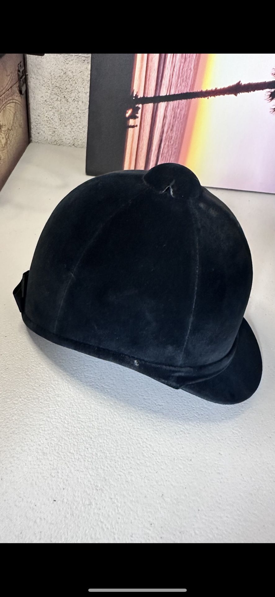 Black Velvet Horse Riding Helmet Size 7-57