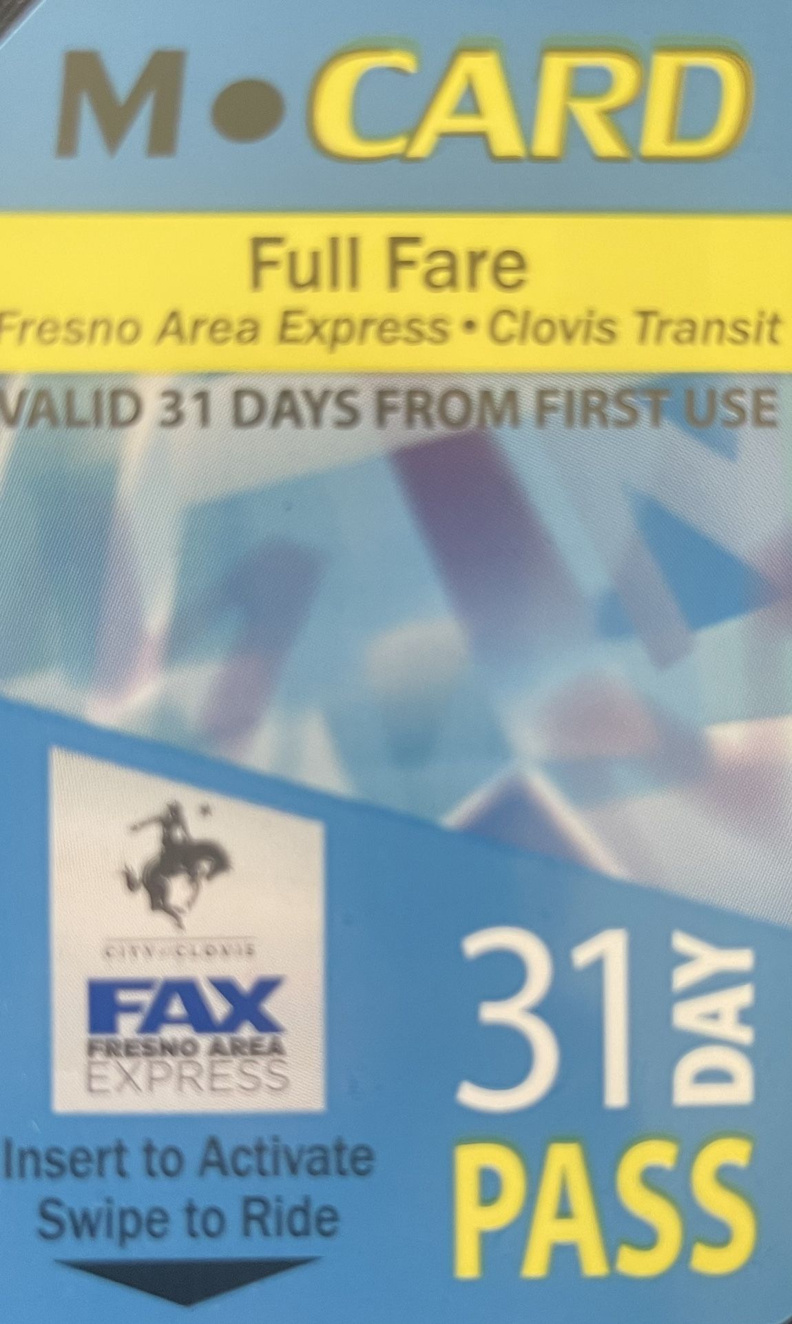 Fresno Fax Bus Pass 31 Day 