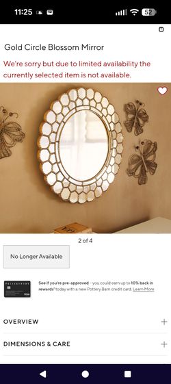 Pottery Barn kids Gold Circle Blossom Mirror