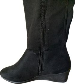 Brand New Black Suede Boots, Size 8