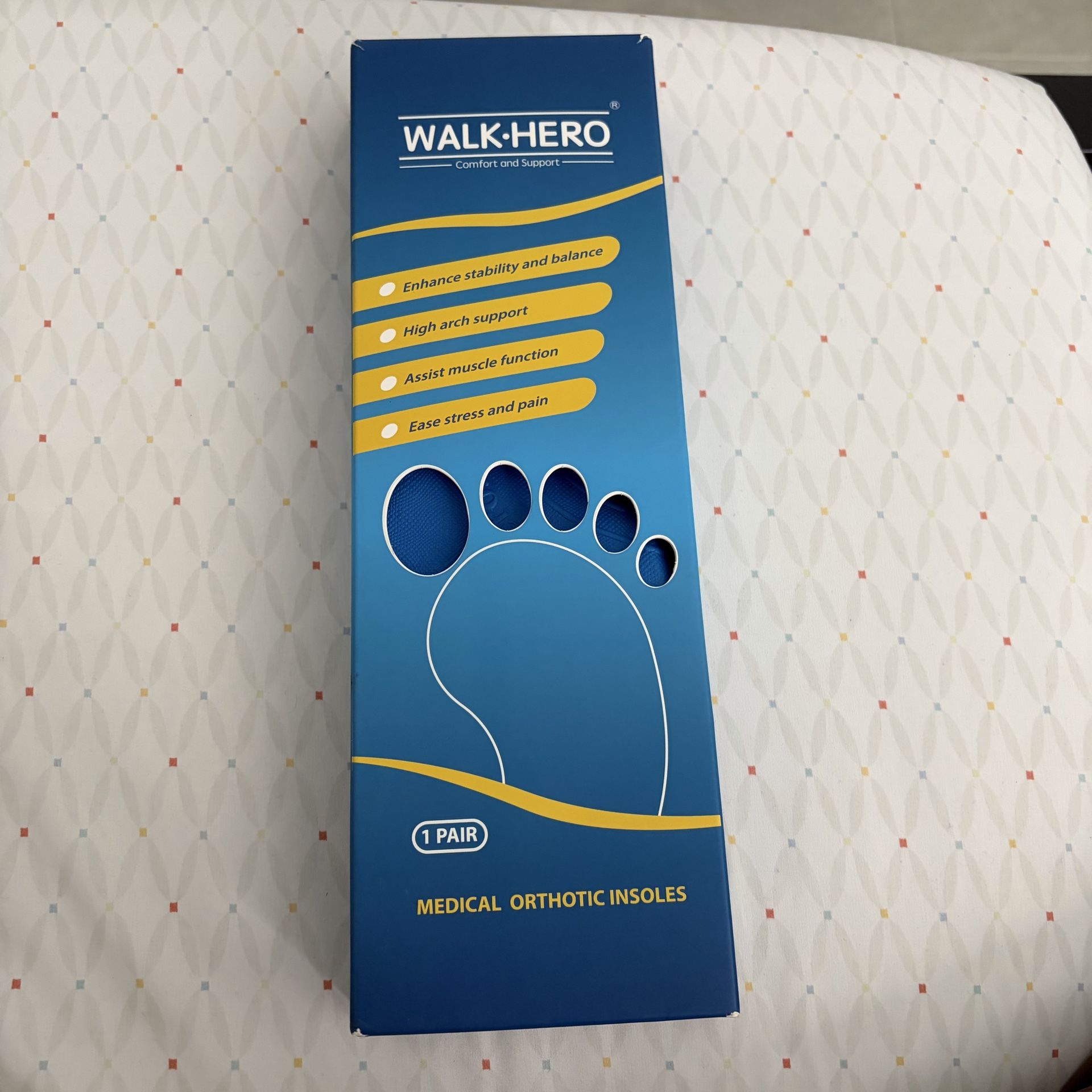 New unworn Walkhero Orthotic Inserts for Plantar Fasciitis, Arch Support Insoles 11-11.5