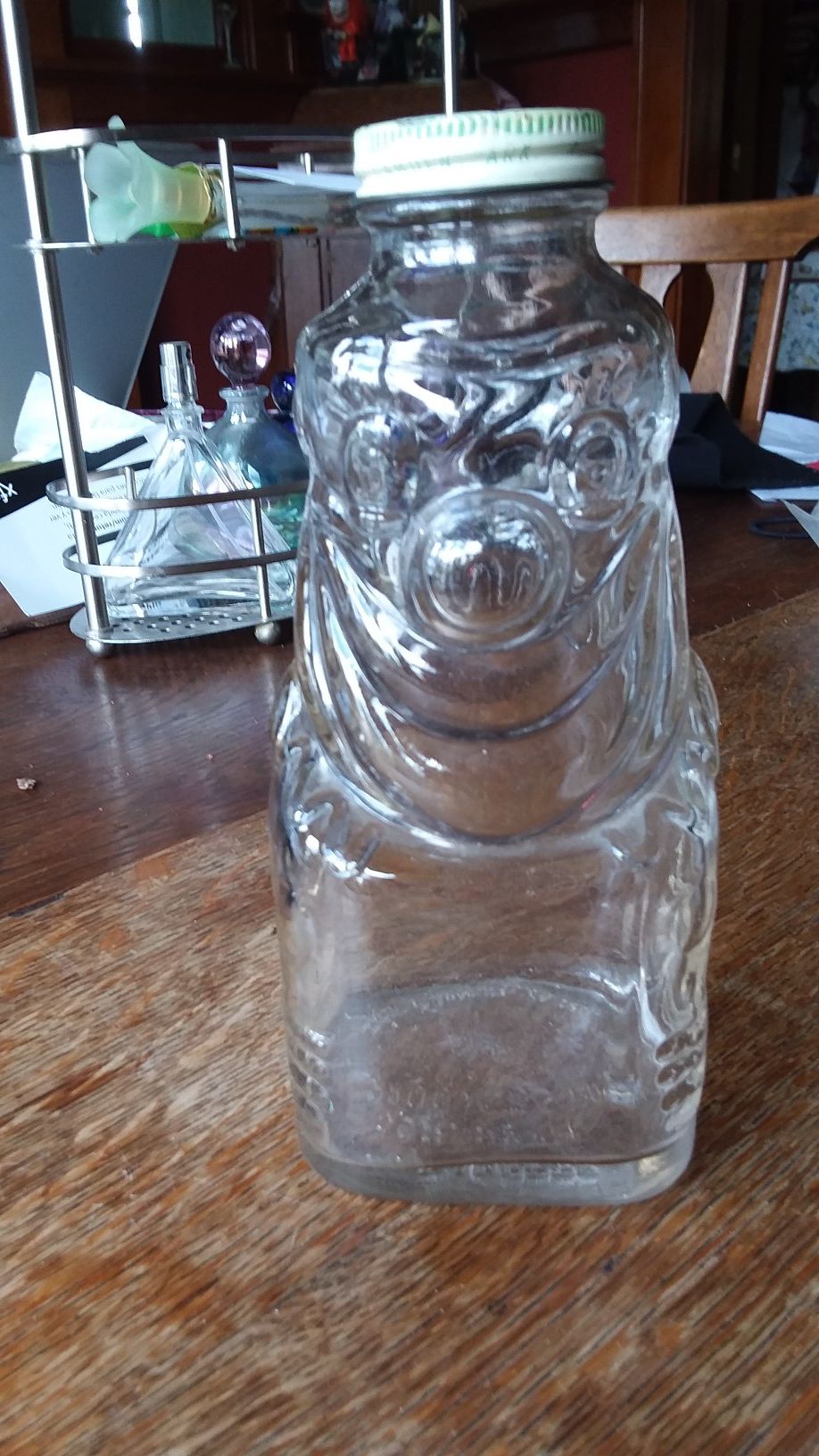 Antique glass jar/bank