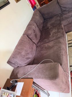 Gray Microfiber Sectional Sofa