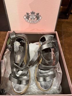 Juicy Couture Metallic Wedge Sandals