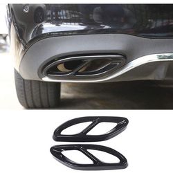 Black Stainless Steel Car Exterior Exhaust Pipe Mufflers Cover Rear Bumper Cylinder Exhaust Pipe Cover
