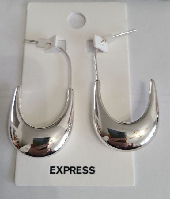 Express Silver Drop Earrings New In Bag Reg $24