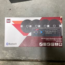 Dual Car Stereo Bluetooth W/ Speakers