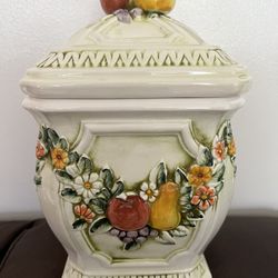 Lefton Fruit Vintage Canister Small Chip Shown On Picture