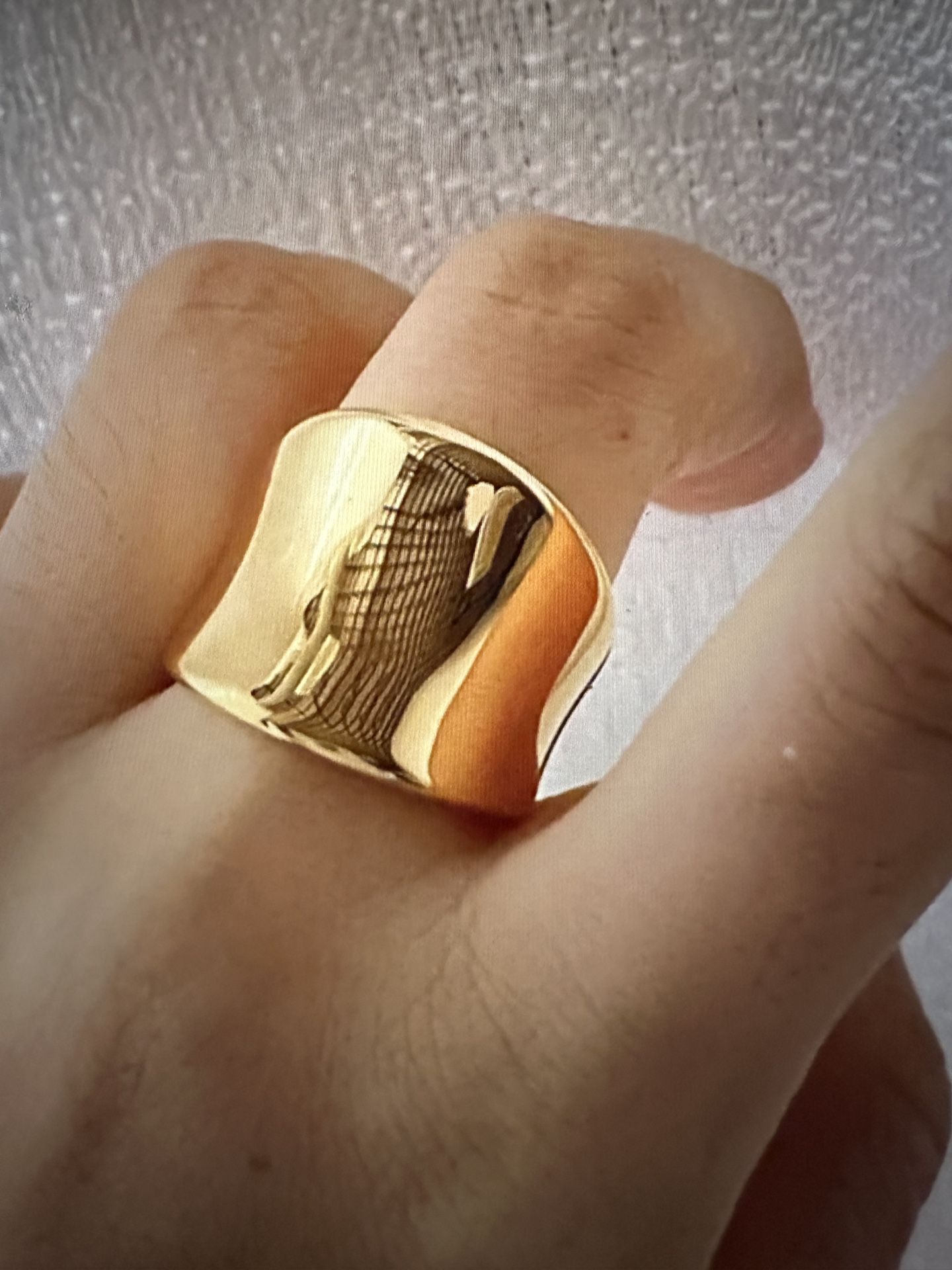 unisex gold plated hip hop ring size 10