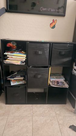 Black 9-Cube Storage Organizer Shelf