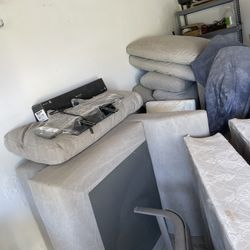 Grey Fabric CLOUD style Sectional 