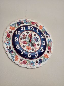 Handmade Turkish ceramic wall clock