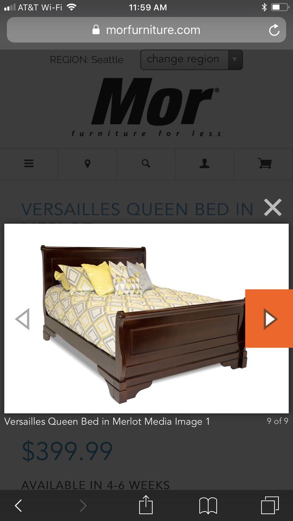 Queen Sleigh Style Bed Frame Mor Furniture For Sale In Seattle