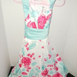 White Dress with Pink and Blue Flowers 27.