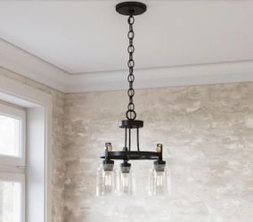 New lights for sale Knollwood 17-1/2 in. 3-Light Black Bronze with Brass Accents Industrial Round