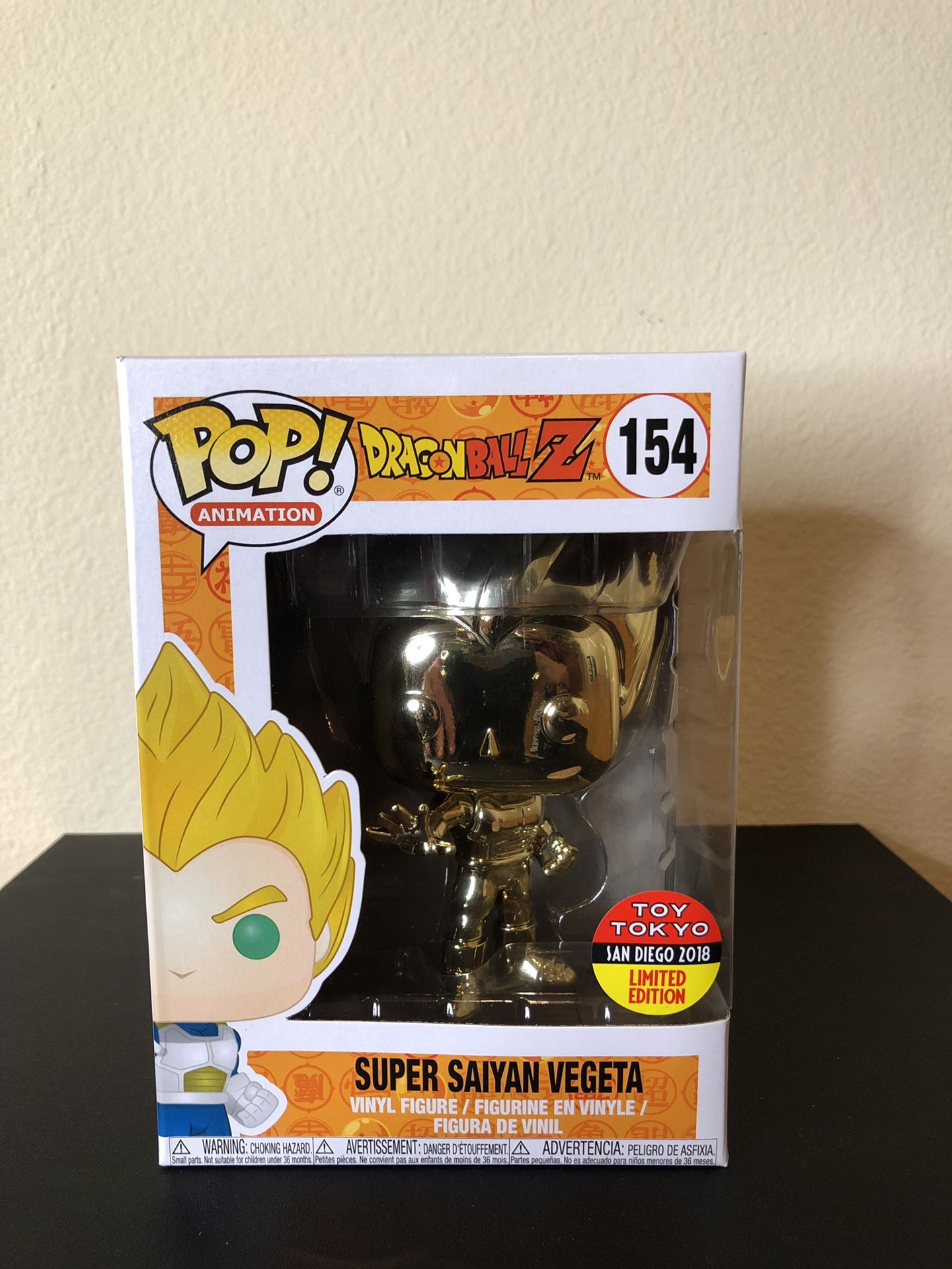 Super Saiyan Vegeta (Gold Chrome) Toy Tokyo Exclusive Funko POP