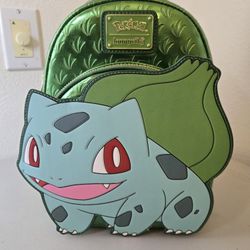 Loungefly Bulbasaur Green Metalic Shiny Mini Backpack Purse Bag Pokemon