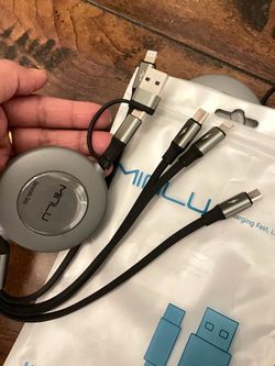4 in 2 Retractable Charging Cable 4A,2Pack 4Ft Multi Chargers for All Devices,USBC Charging Cable with A/C to Type C/L/Micro USB Ports Universal Multi