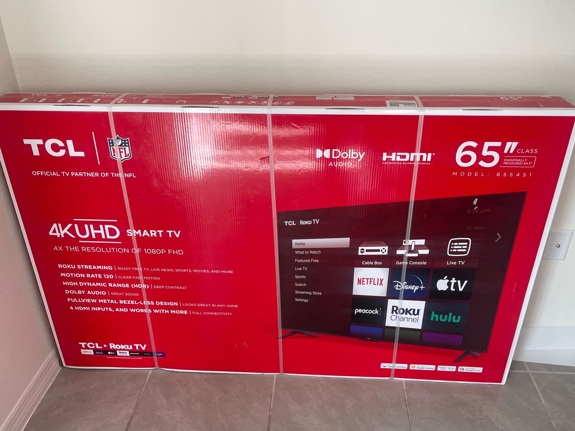 TCL 65’ TV new