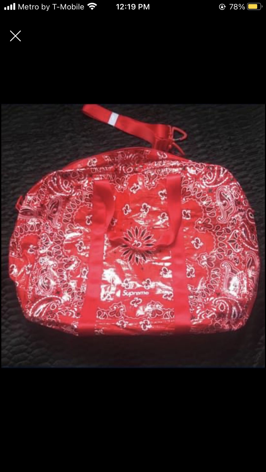Supreme Red Bandana Tarp Bag (large)