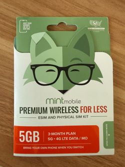 Sealed Mint Mobile 5GB/mo Phone Plan SIM Card