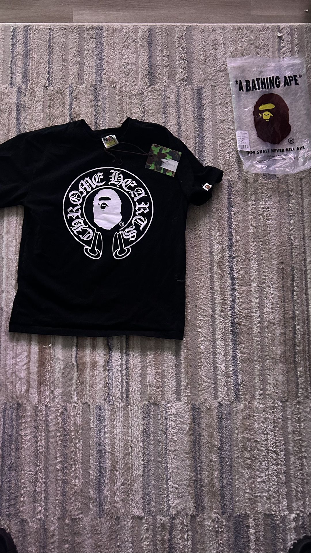 BAPE × Chrome Hearts black and white T-shirt