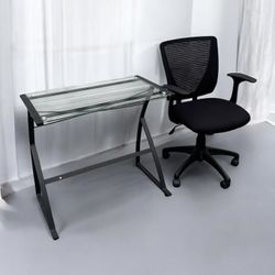Newer Glass computer office student desk $35, Office chair $35 