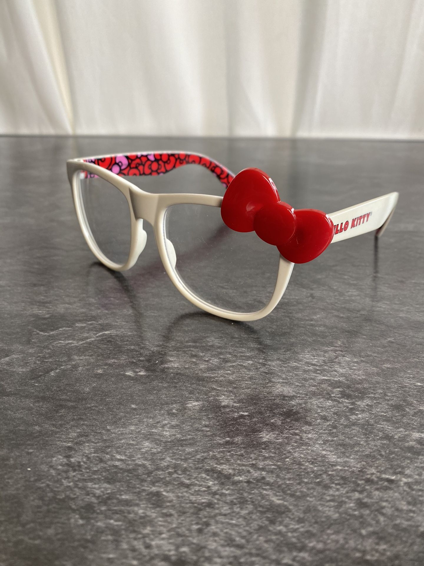 Vintage Antique Hello Kitty Glasses Frame White Sanrio Red Bow Rare