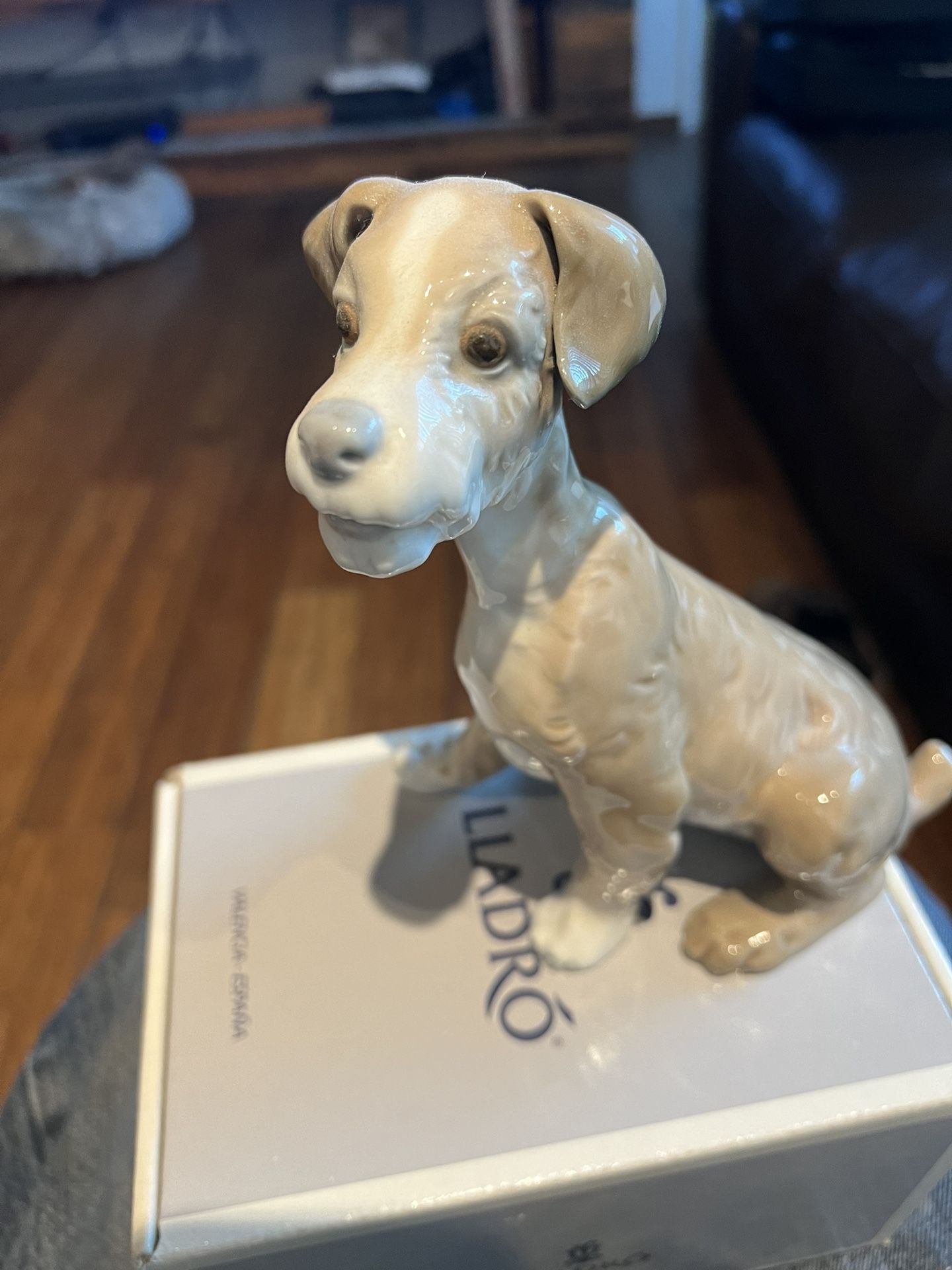 Lladro Porcelain Dog Figurine