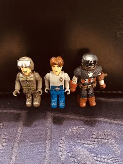 Captain America (no shield) and 2 rescue LEGO figures
