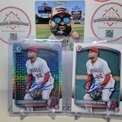 Christian Moore Angels Autographs Baseball Cards Bowman 