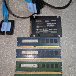 2gb RAM x4 + 250gb Samsung SSD w/cable