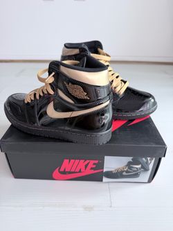 Nike Air Jordan 1 High Black Gold Patent Leather