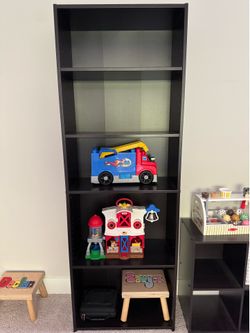 Dark brown black shelves x2