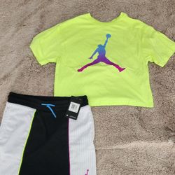 Jordan Skirt and Tshirt Bundle $15 Size L girls ages 12-13