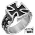 Size 9 Stainless Spiked Maltese Cross Ring