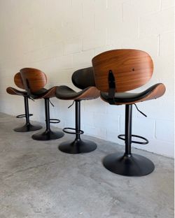Black Adjustable Height Stools — Mid Century Modern — Brand New! 🔥