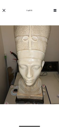 Vintage 1977 Egyptian head sculpture mid century modern art