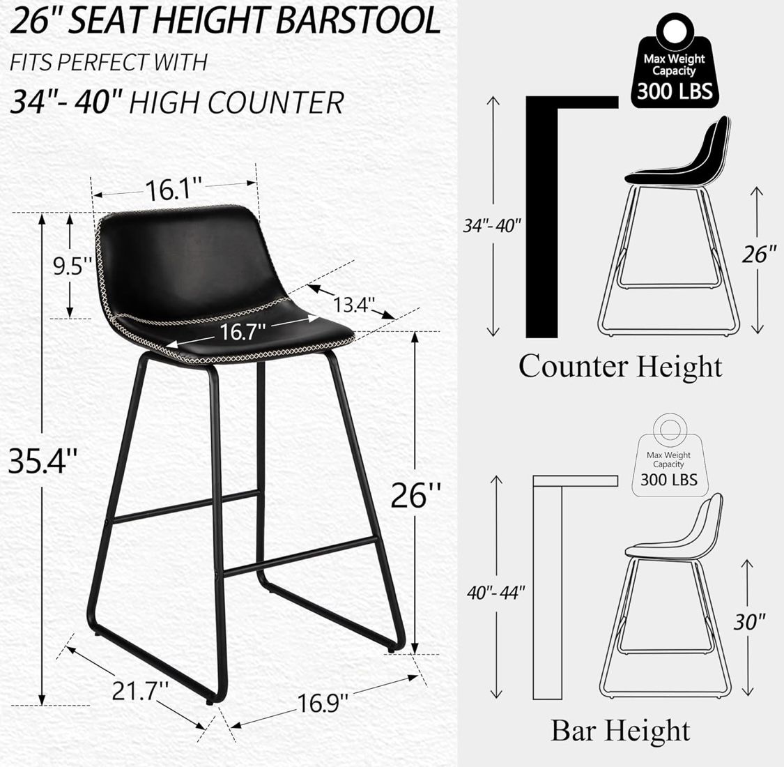 New Faux Leather Bar Stool
