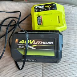 RYOBI 40V Battery and Charger